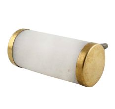 White Round Stone Gold Cabinet Knobs